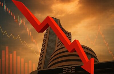 શેર બજારમાં ભારે ઘટાડો: સેન્સેક્સ ૧,૧૦૦થી વધુ પોઈન્ટ તૂટ્યો, નિફ્ટી ૨૨,૫૦૦ નીચે