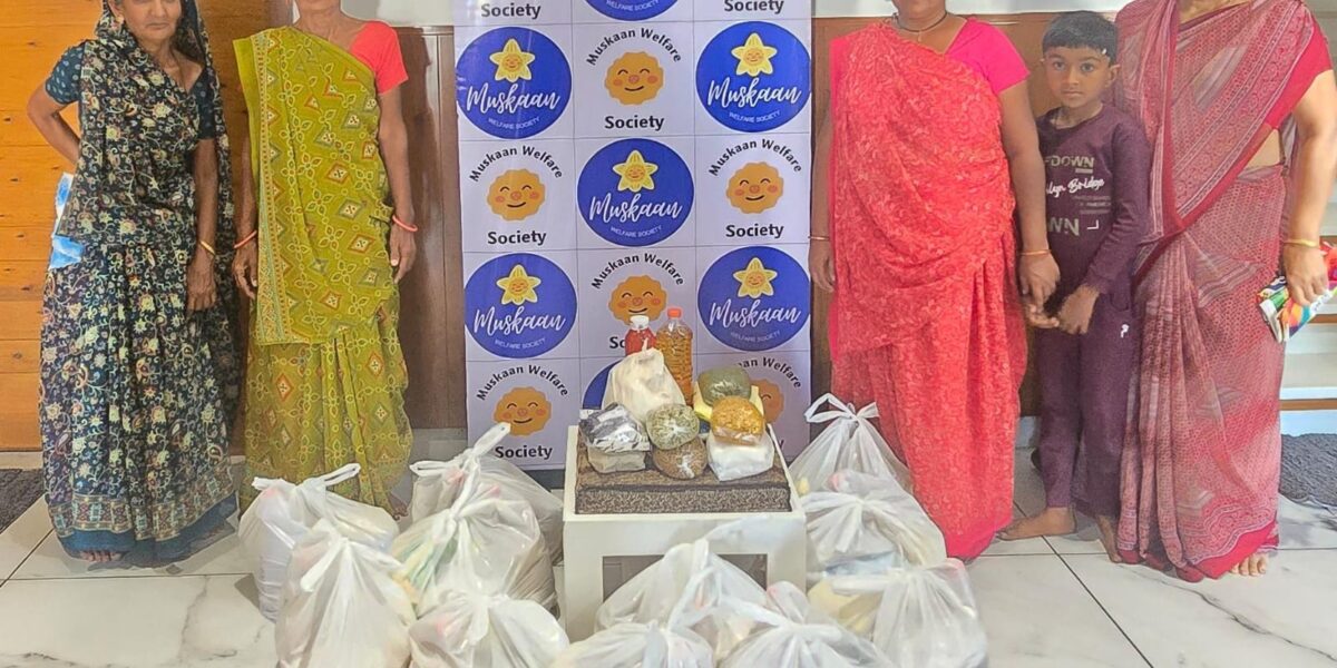 મુસ્કાન વેલફેર સોસાયટી દ્વારા 19 અસહાય માતાઓ ને રાશન કીટ સહાય