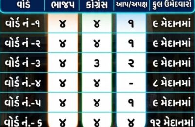 તારાપુર નગરપાલિકા ચૂંટણીનું ચિત્ર સ્પષ્ટ, ૬ વોર્ડમાં ૫૬ ઉમેદવારો વચ્ચે ખરાખરીનો જંગ