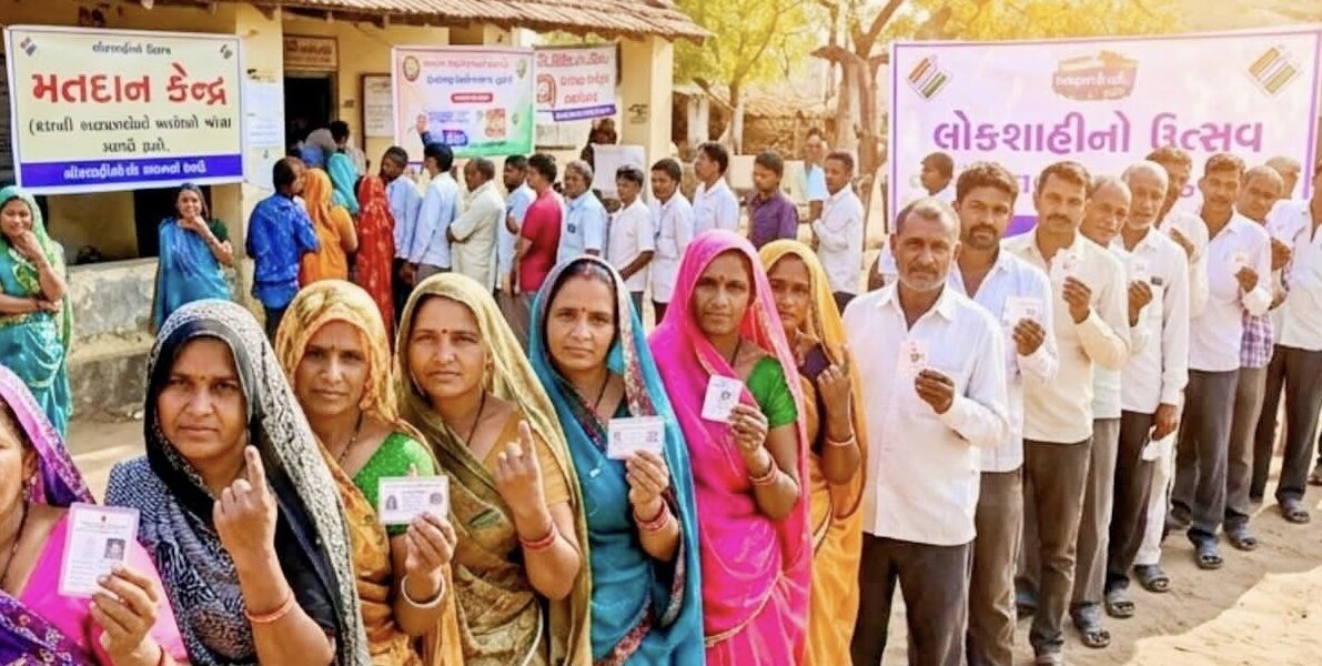 ગુજરાત સ્થાનિક સ્વરાજની ચૂંટણી: બપોરે 4 વાગ્યા સુધીમાં સરેરાશ 45% થી વધુ મતદાન, ગ્રામીણ વિસ્તારોમાં ભારે ઉત્સાહ