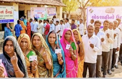 ગુજરાત સ્થાનિક સ્વરાજની ચૂંટણી: બપોરે 4 વાગ્યા સુધીમાં સરેરાશ 45% થી વધુ મતદાન, ગ્રામીણ વિસ્તારોમાં ભારે ઉત્સાહ