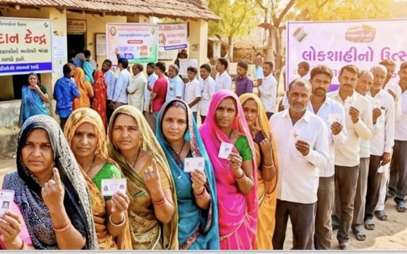 ગુજરાત સ્થાનિક સ્વરાજની ચૂંટણી: બપોરે 4 વાગ્યા સુધીમાં સરેરાશ 45% થી વધુ મતદાન, ગ્રામીણ વિસ્તારોમાં ભારે ઉત્સાહ