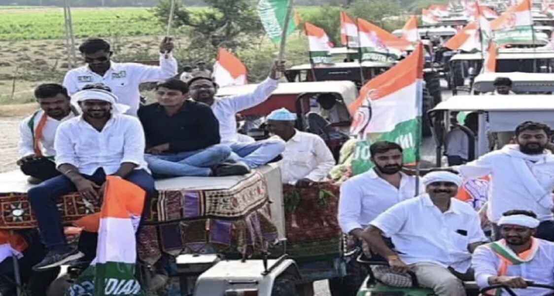 અમદાવાદથી ગાંધીનગર 1111 ટ્રેક્ટરો સાથે ખેડૂતોની મહારેલી, પોલીસ મંજૂરી ન મળતા ભારે તણાવ