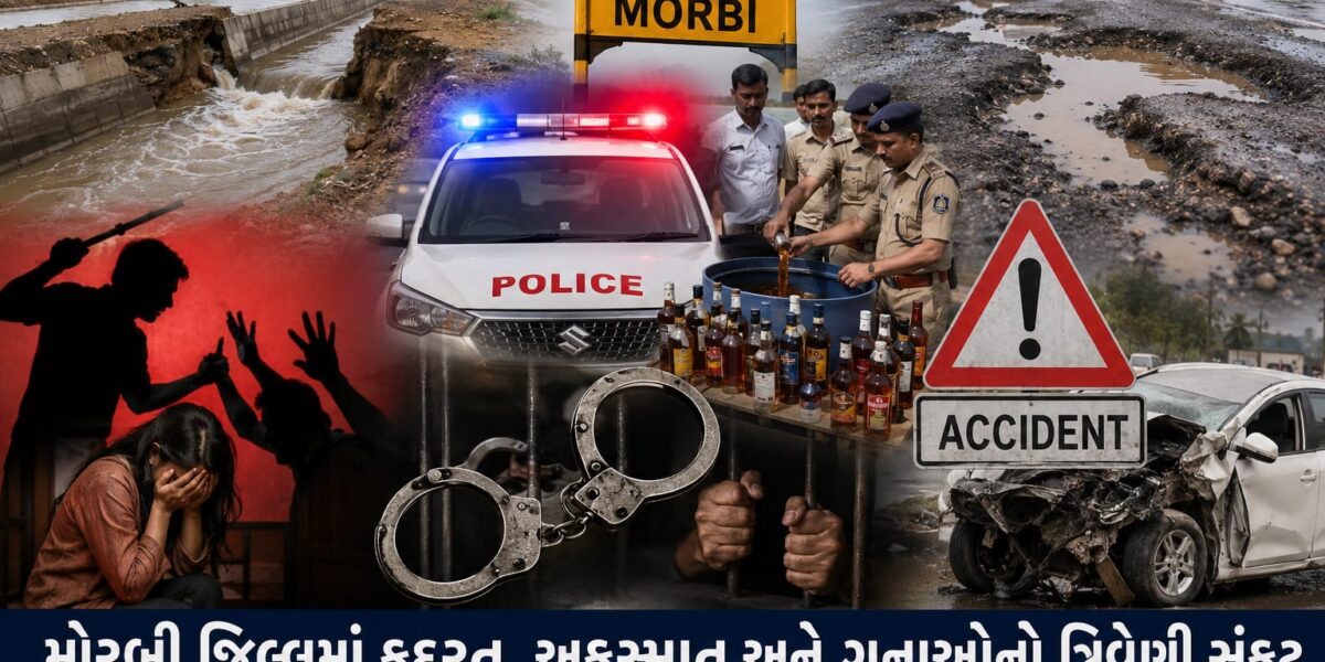 મોરબી જિલ્લામાં ગુનાખોરી, સામાજિક વિખવાદ અને અકસ્માતોની ચિંતાજનક સ્થિતિ