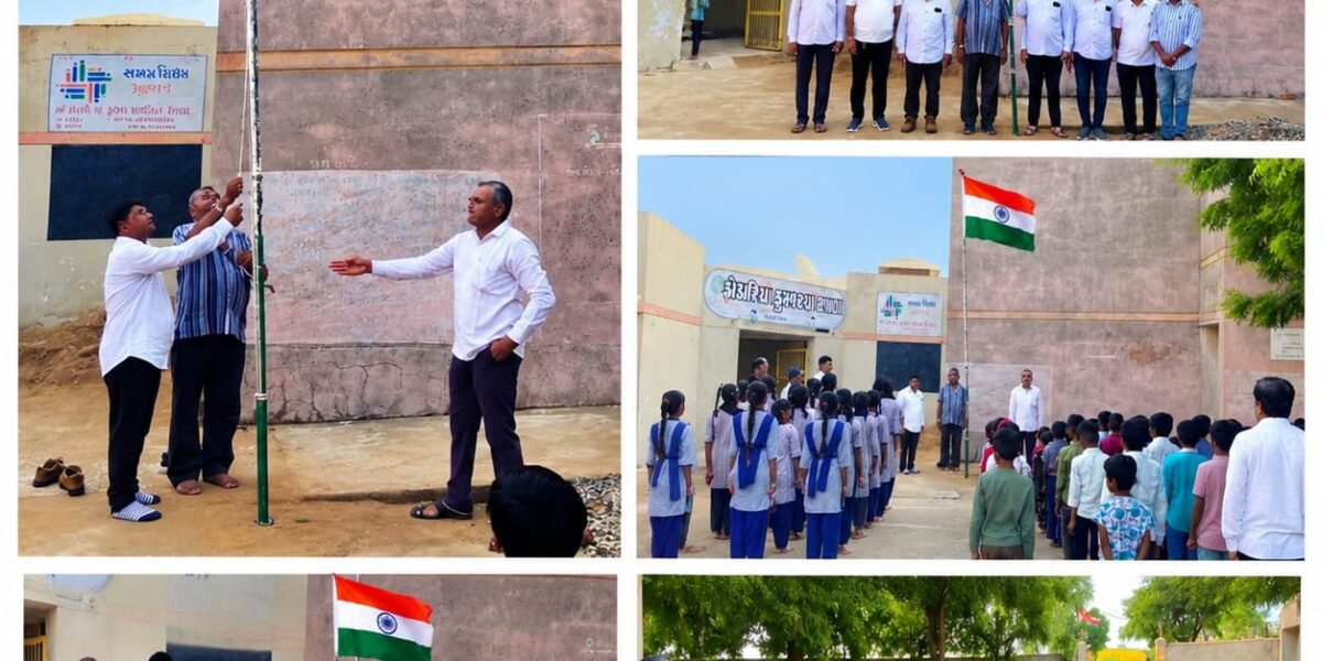 કોઠારિયા કન્યા શાળામાં રાષ્ટ્રધ્વજને સલામી સાથે રાષ્ટ્રભાવનાનો અનોખો માહોલ